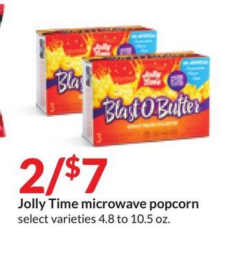 Hy-Vee Jolly time microwave popcorn offer