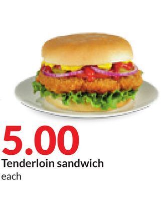 Hy-Vee Tenderloin sandwich offer