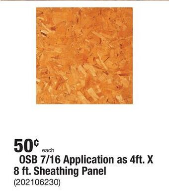 The Home Depot Osb 7/16 application as 4ft. x 8 ft. sheathing panel offer
