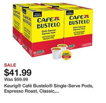 Office Depot Keurig café bustelo single-serve pods, espresso roast, classic, box of 24 pods, case of 4 boxes offer