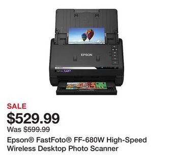 Office Depot Epson fastfoto ff-680w high-speed wireless desktop photo scanner offer