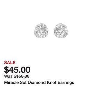 Belk Miracle set diamond knot earrings offer