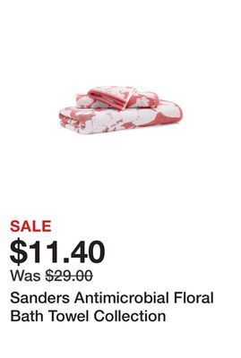 Belk Sanders antimicrobial floral bath towel collection offer