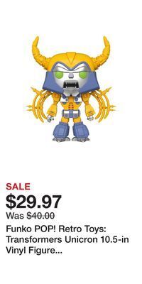Game Stop Funko pop! retro toys: transformers unicron 10.5-in vinyl figure 2022 san diego comic con exclusive offer