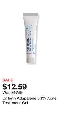 Ulta Beauty Differin adapalene 0.1% acne treatment gel offer