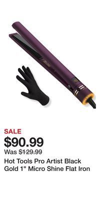 Ulta Beauty Hot tools pro artist black gold 1 micro shine flat iron offer