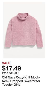 Old Navy Old navy cozy-knit mock-neck cropped sweater for toddler girls offer