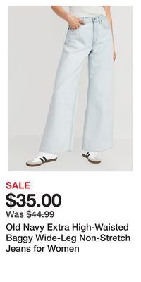 Old Navy Old navy extra high-waisted baggy wide-leg non-stretch jeans for women offer