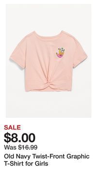 Old Navy Old navy twist-front graphic t-shirt for girls offer