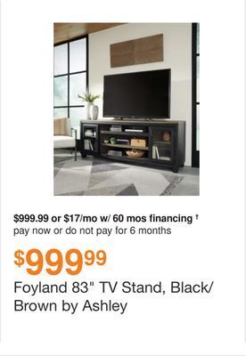 Ashley Furniture Foyland 83 tv stand, black/brown by ashley offer