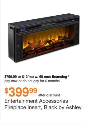 Ashley Furniture Entertainment accessories fireplace insert, black by ashley offer