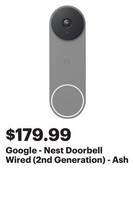 Best Buy Google - nest doorbell wired (2nd generation) - ash offer