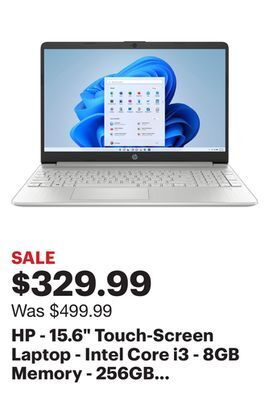 Best Buy Hp - 15.6 touch-screen laptop - intel core i3 - 8gb memory - 256gb ssd - silver offer