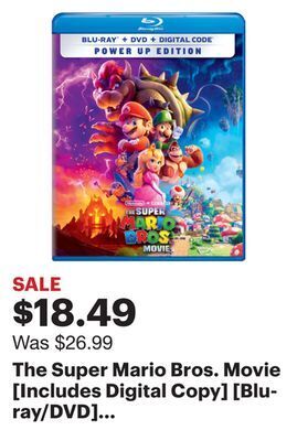 Best Buy The super mario bros. movie [includes digital copy] [blu-ray/dvd] [2023] offer