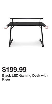Big Lots Black led gaming desk with riser offer