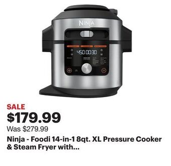 Best Buy Ninja - foodi 14-in-1 8qt. xl pressure cooker & steam fryer with smartlid - stainless/black offer