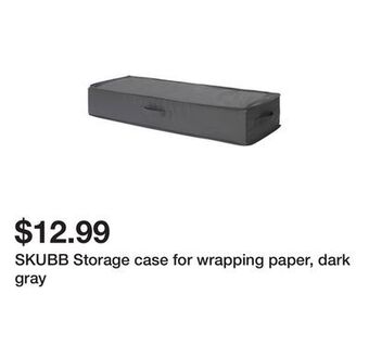 Ikea Skubb storage case for wrapping paper, dark gray offer