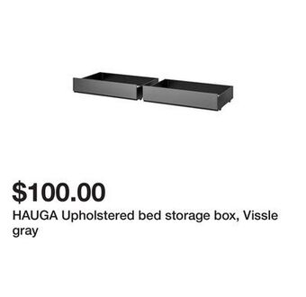 Ikea Hauga upholstered bed storage box, vissle gray offer