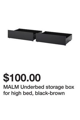 Ikea Malm underbed storage box for high bed, black-brown offer