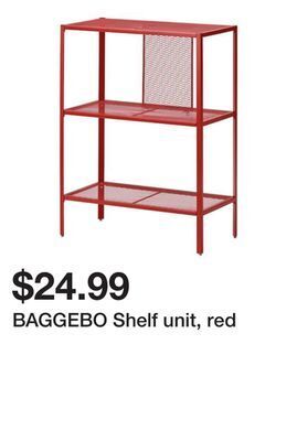 Ikea Baggebo shelf unit, red offer
