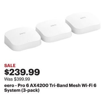 Best Buy Eero - pro 6 ax4200 tri-band mesh wi-fi 6 system (3-pack) offer