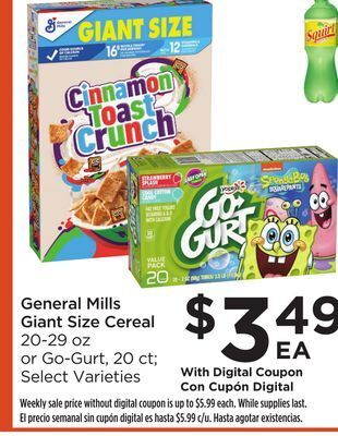 Food 4 Less General mills giant size cereal offer