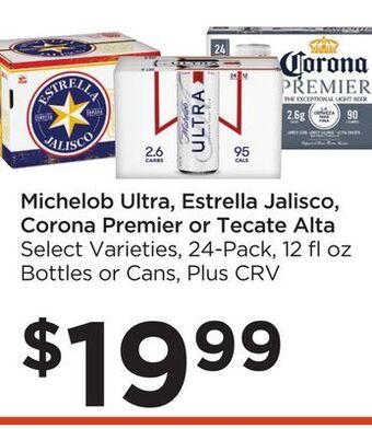 Food 4 Less Michelob ultra, estrella jalisco, corona premier or tecate alta offer