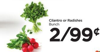 Food 4 Less Cilantro or radishes offer