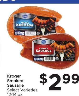 Food 4 Less Kroger smoked sausage offer