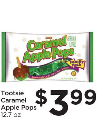 Food 4 Less Tootsie caramel apple pops offer