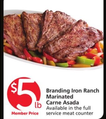 Vons Branding iron ranch marinated carne asada offer