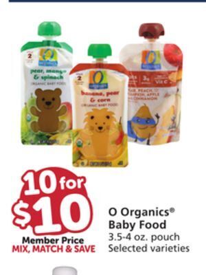 Vons O organics baby food offer