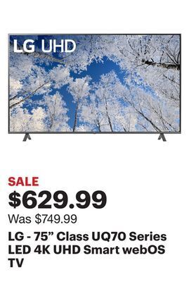 Best Buy Lg - 75 class uq70 series led 4k uhd smart webos tv offer