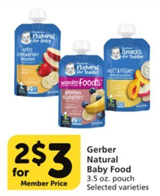 Vons Gerber natural baby food offer