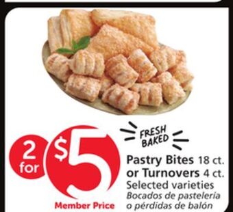 Vons Pastry bites 18 ct. or turnovers 4 ct offer