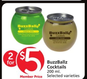 Vons Buzzballz cocktails offer
