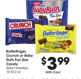 Ralphs Butterfinger, crunch or baby ruth fun size candy offer
