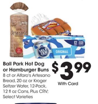 Ralphs Ball park hot dog or hamburger buns offer