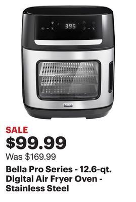 Best Buy Bella pro series - 12.6-qt. digital air fryer oven - stainless steel offer