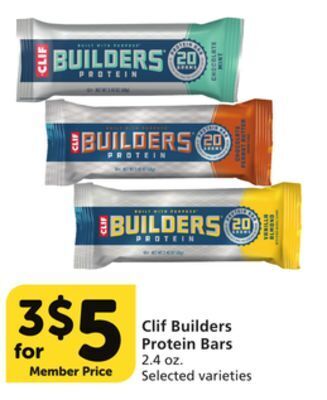 Albertsons Clif builders protein bars offer