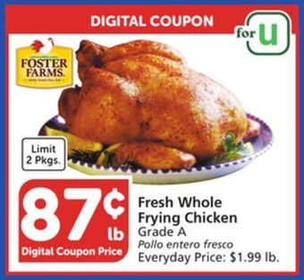 Albertsons Fresh whole frying chicken offer