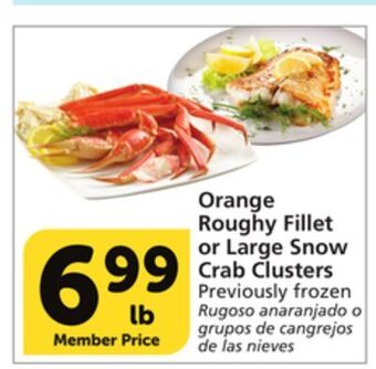 Albertsons Orange roughy fillet or large snow crab clusters offer