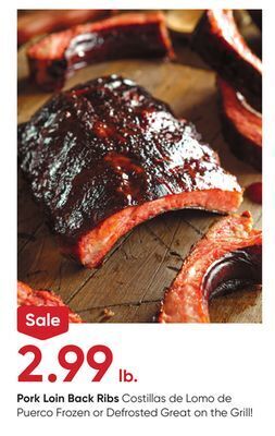 Stater Bros Pork loin back ribs offer