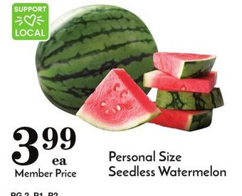 Pavilions Personal size seedless watermelon offer