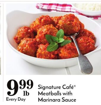 Pavilions Signature café meatballs with marinara sauce offer
