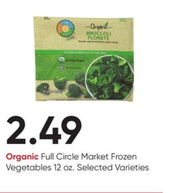 Stater Bros Full circle market frozen vegetables offer