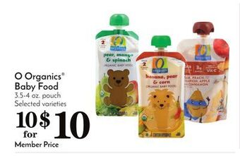 Pavilions O organics baby food offer
