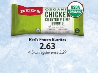 Fresh Thyme Red's frozen burritos offer