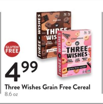 Fresh Thyme Three wishes grain free cereal offer