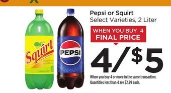 Food 4 Less Pepsi or squirt offer